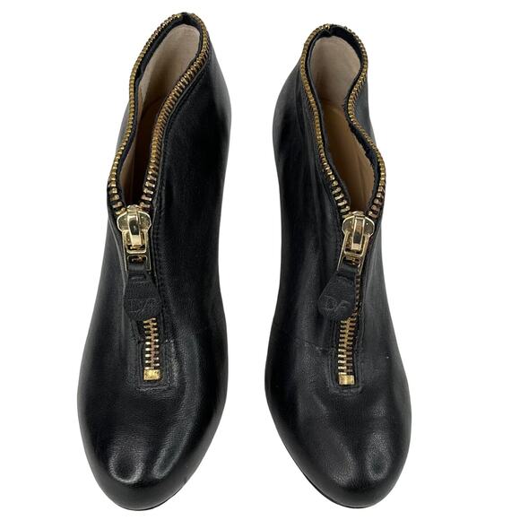 Diane von Furstenberg Black Camilla Zipper Booties 8.5M 5" Heels - Picture 2 of 13